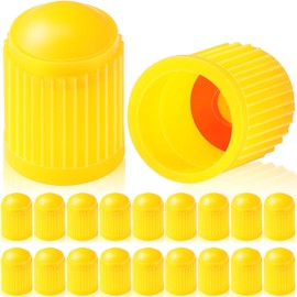 Outus 20 Pcs Tire Valve Stem Caps Car Tire Caps Plastic Universal Black Valve Stem Covers for Bike Bicycle Cars SUV Trucks Motorcycles(Yellow)