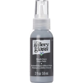 Gallery Glass, Black Onyx Stained Glass 2 fl oz Brilliant Smooth Finish Paint, Perfect for Easy to Apply DIY Arts and Crafts, 19775