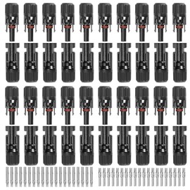 ANGSTROM 40pcs Solar Cable Connectors 10AWG Wires, IP67 Waterproof, 20-Pairs Male/Female, Compatible with MC4-Type Spanners