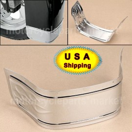 Unbranded Chrome Front Fender Trim Skirt Flame for Harley Road King Electra Glide FLSTC US