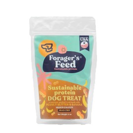 Foragers Feed Sustainable Insect Protein Dog Treat for Canine Health, Peanut Butter and Banana Flavor, 6 Oz. Resealable Bag