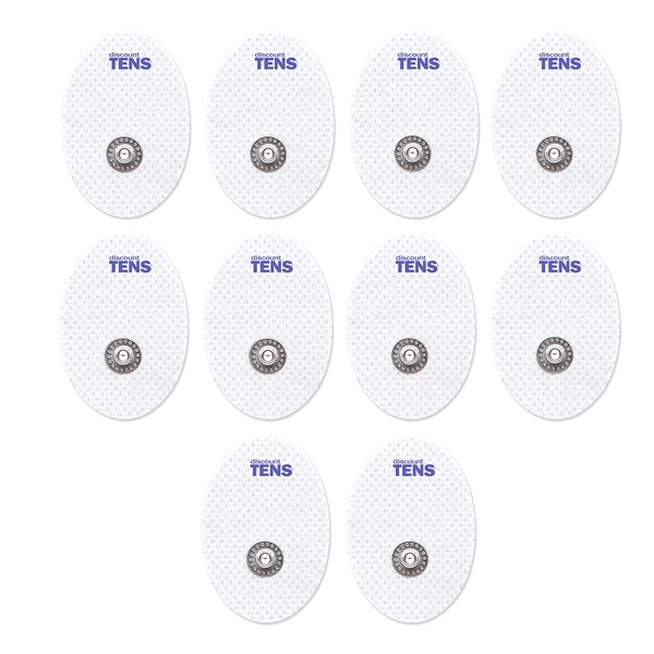 TENS Electrodes, Premium Quality Small Replacement Pads for TENS Units, 5 Pairs of Snap TENS Unit Electrodes (10 TENS Unit Pads), 1.57 inch (4cm) x 1.18 inch (3cm), Discount TENS Brand