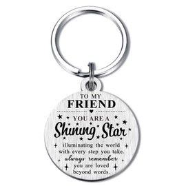 Friend Keychain - Friend Gifts for Women Men - Going Away Gifts for Friends - Birthday Graduation Christmas
