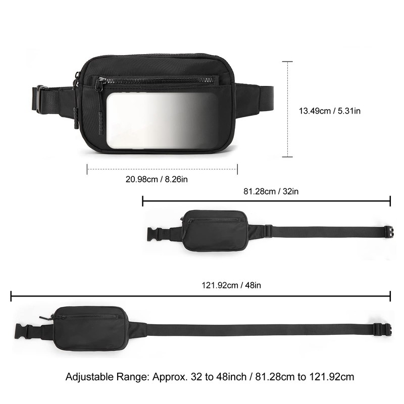 Waist Bag Double Layer Large Capacity Adjustable Strap Waterproof Nylon