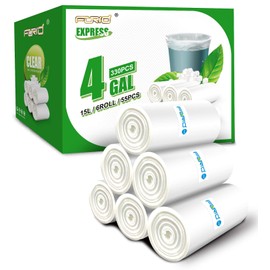 FORID Clear Small Trash Bags, 4 Gallon Garbage Bags, Wastebasket Bin Liners 330 Count Plastic Trash Bags for Bathroom Bedroom Office Trash Can 15 Liters - Durable & Thick Trash Bag