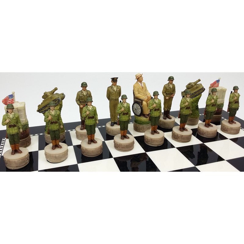 World War 2 WW2 Set of Chess Men Pieces Hand