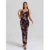HTZMO Women Summer Floral Bodycon Maxi Dress V Neck Halter