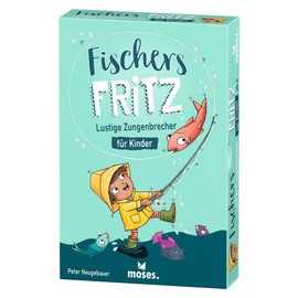 moses. 90387 Fischers Fritz, Zungenbrecher Kartenspiel zur Sprachförderung, Kinderspiel für Grundschüler, witziges Lernspiel ab 6 Jahren und für 2-6 Spieler, Mehrfarbig illustriert