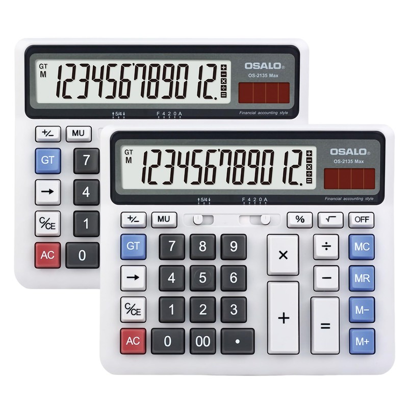 pendancy Desktop Calculator, Extra Large LCD Display Computer Button 12