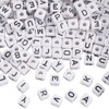 PONABEADIY 1 Box 10x10x10MM 208PCS 26 Styles Letter Cube Bead