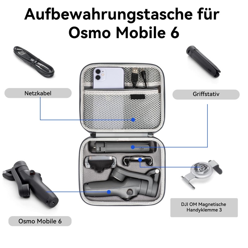 DJI Osmo Mobile 6 Bags, Portable Storage, PU Shoulder Bag