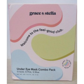 Grace & Stella Under Eye Mask Combo Pack - Dark Circles Wrinkles (36 Pairs) NEW
