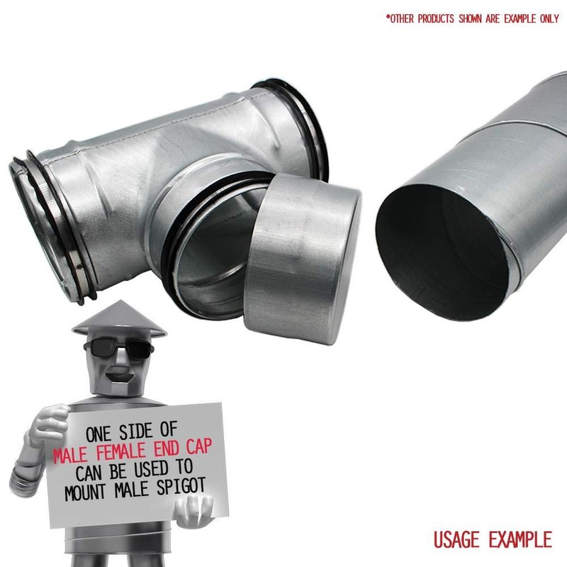 I-sells Metal Ducting End Cap 125mm / 5 inch Male/Female