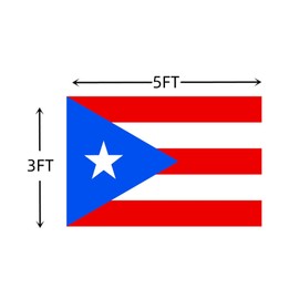 3X5FT 100D Puerto Rico Polyester Flag,Puerto Rican National Flag 3x5 FT – Puerto Rico Flags,Outdoor Decor Flags Vivid Color, All Weather, Double Stitched Flags，Patriotic Decoration Flag, Polyester