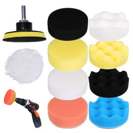 SIWOKJJO 11pcs Car Polishing Pads for Drill, 3Inch Buffing Polishing Pads, Car Foam Polishing Pads, Wool Buffing Pads, Polishing Pads Kit for Polishing Machines, Auto Polisher, Sanding, Waxing