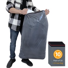 HNTR® 10 x Extra Large Postage Bags | 24 x 36 Inch Durable Grey Extra Large Parcel Bags for Posting Clothes | Packaging for Shipping, Storage & Parcels | Strong Self-Seal Envelopes