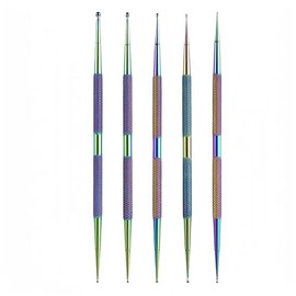 TAIYUYUE Set of 5 1-3 mm Stainless Steel Ball Stylus Polymer Clay Doll Sculpting Tools (Color Set)