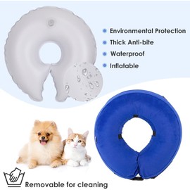 SlowTon Inflatable Dog Recovery Collars Cones, Soft Comfy Quick Release Donut Collar for After Surgery, Prevent Dogs from Touching Stitches Biting Licking Wound, Does Not Block Vision