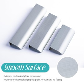 SPDYCESS Pack of 10 Cabinet Handles, Hidden Furniture Handle, Made of Aluminium Alloy Cabinet Pull Handles, Wardrobe Kitchen Drawer Knobs with Screws, Silver (128 mm)