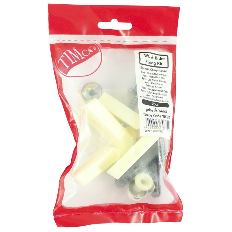 TIMCO Adjustable WC/Bidet Fixing Kit - Designed to fix WC