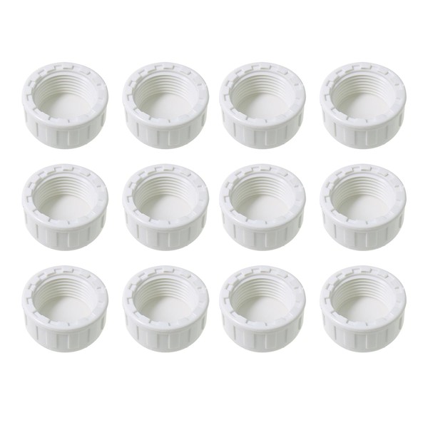 MTQY 12PCS White PVC Pipe End Cap Plug 1/2 Inch