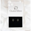 QueenBee 925 Sterling Silver Gold-Plated Small Hoops, Simple Silver, Premium