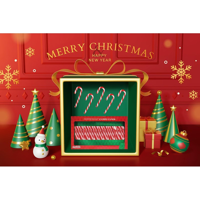 Fruidles Christmas Candy Canes Suckers, Peppermint Flavor, Individually Wrapped (24-Pack)