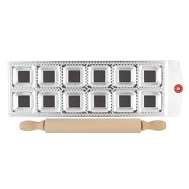 FantasyDay High-Quality Stainless Steel Ravioli Cookie Cutters with Rolling Pin, Set of 2, Dumpling Maker, Pierogie, Ravioli Shaper, Dumpling Mould, Tortellini Shape, Ravioli Stamp, Ravioli Cutter,