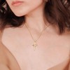 TAKUGI Cross Necklace 14K Gold Cross Necklaces for Women Small