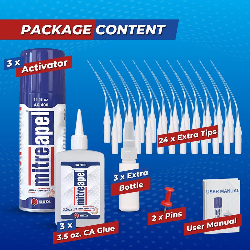 MITREAPEL Super CA Glue (3 x 3.5 oz) with Spray