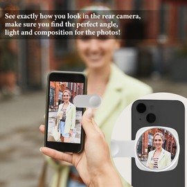 Esdallina Phone Rear Camera Selfie Mirror - See How You Look in The Back Camera - for High Definition Photos (White)