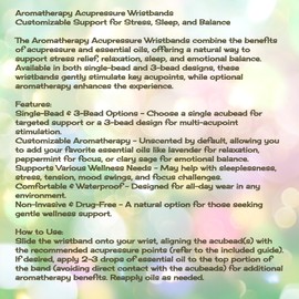 Snap Button Diffuser Charm Acupressure Bracelet – Aromatherapy Wristband for Stress Relief, Sleep, Mood Support, and Hot Flashes (Small 6, Jasmine)