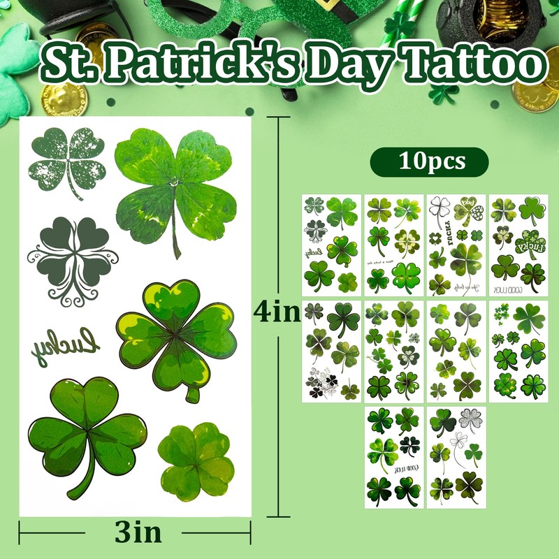 80Pcs St Patricks Day Tattoos,St Patricks Day Temporary Tattoos,St Patricks