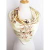 vabovin 35'' Floral Silk Head Scarf, Satin Headband Large Square
