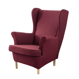 SHILINTONG Wingback Chair Covers, 2-Piece Set, Stretch Spandex Slipcover with Elastic Base, Non-Slip Furniture Protector for Living Room, Bedroom (Fits Chairs 31-36 Inches)