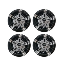N2MU Golf Cart Wheel Covers Hub Caps Chrome and Black for EZGO Club Car Yamaha Universal 8" (Set of 4)