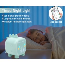 EZYBUY Kids Alarm Clock Girls Green Dinosaur Alarm Clocks with Night Light Bluetooth Digital Alarm Clock for Kids Girls Children