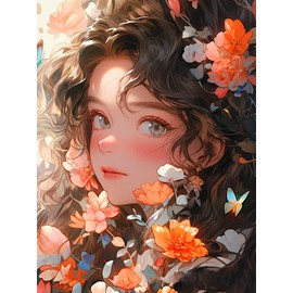 5D DIY Diamond Art Painting Kits,Round Full Drill Anime Diamond Art Kits for Adults Beginner, Perfect for Home Wall Decor and Gift