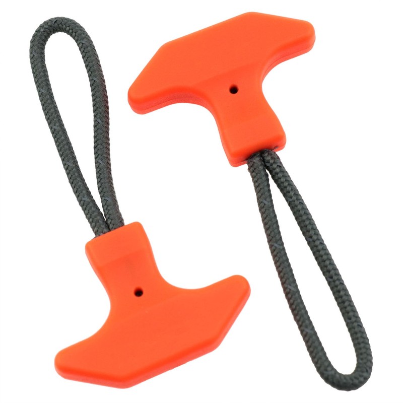 Lovelysp 4PCS Orange T-Shaped TPU Zipper Pull Cords