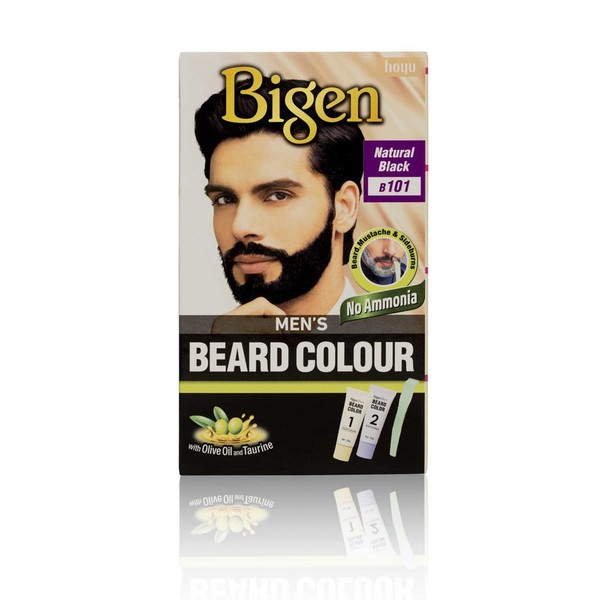 Bigen Beard Colour for Men | Ammonia Free Formula with Aloe Extract and Olive Oil - 101 Natural Black