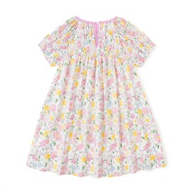 Simplee kids Baby Toddler Girls Fresh Floral Dress Toddler Girls Ruffled Casual Pink Dress Playwear Sundress for Summer 3T