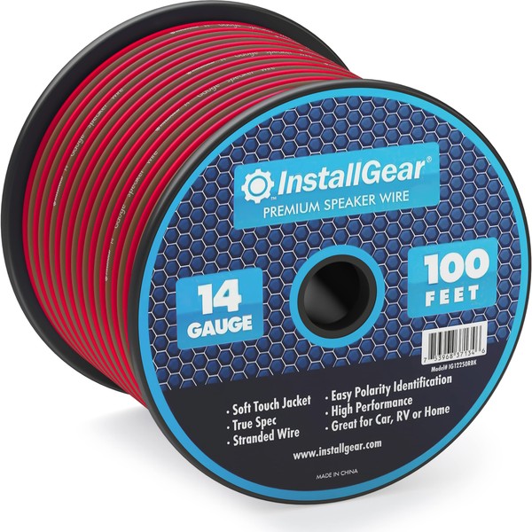 InstallGear 100ft14 Gauge Speaker Wire AWG True Spec and Soft