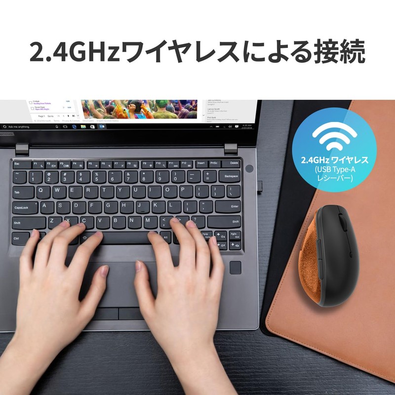 Lenovo Go Wireless Vertical Mouse Wireless Connection 6 Button Vertical