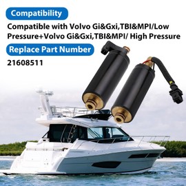 MXSAG High Low Pressure Electric Fuel Pump Assembly Compatible With Volvo Penta 4.3L 5.0L 5.7L 8.1L 4.3OSI 4.3GXI 5.0OSI 5.0GXI 5.7GI 5.7GXI 5.7OSI 5.7OSXI 8.1GI 8.1GXI # 3588865 3861355 21608511