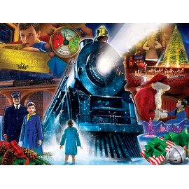 MasterPieces 550 Piece Glitter Christmas Jigsaw Puzzle - Polar Express Ride 550-18" x24