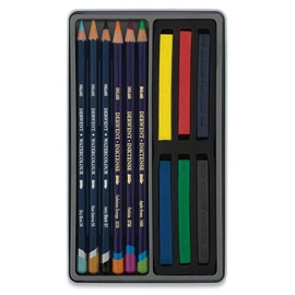 Derwent Watercolour Collection Sampler Kit, Painting & Drawing, Drawing Set Of 12 Watercolour Pencils & Blocks, Includes Inktense, Professional Quality, 0700303