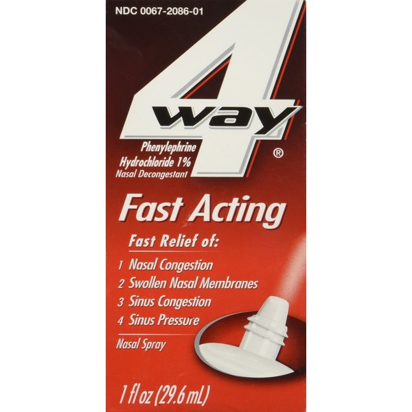 4-Way Fast Acting Nasal Spray, 1 fl.oz. Pr Bottle (3 Bottles)