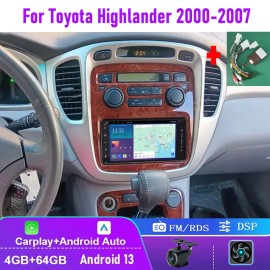 4+64GB For Toyota Highlander 2000-2007 Car Radio Carplay Head Unit + JBL Cable
