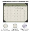 Desk Calendar 2025-2026 with Desktop Mat, 18 Month Small Desk