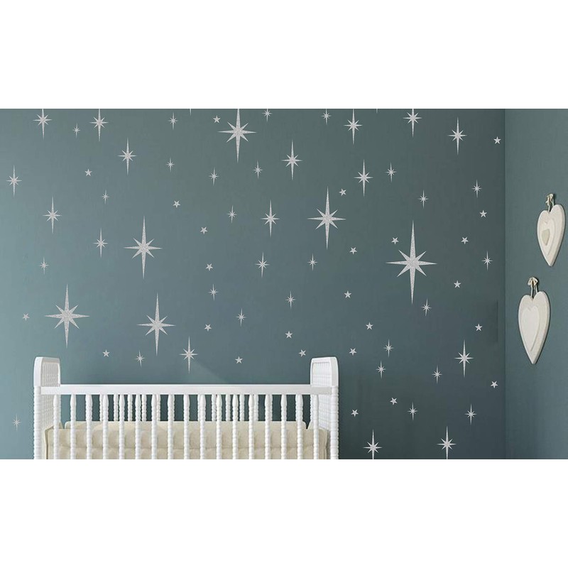 Retro Starburst Wall Decals Star Wall Stickers Atomic Star Wall